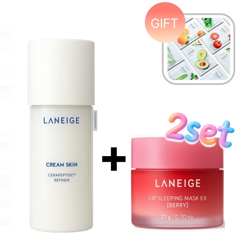 リップスリーピングマスク EX ベリー 20g + セラペプチド クリームスキン 170ml. スキンケア化粧品. リップケア. 化粧水. 保湿ケア. 潤い. ツヤ肌. 韓国コスメ. 敏感肌用