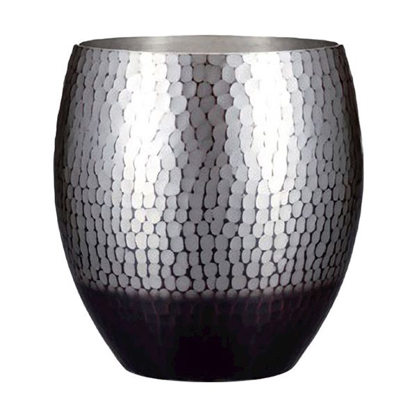 新光金属 純銅錫/黒被仕上げ 手打ち鎚目焼酎カップ（大） BR-207SB