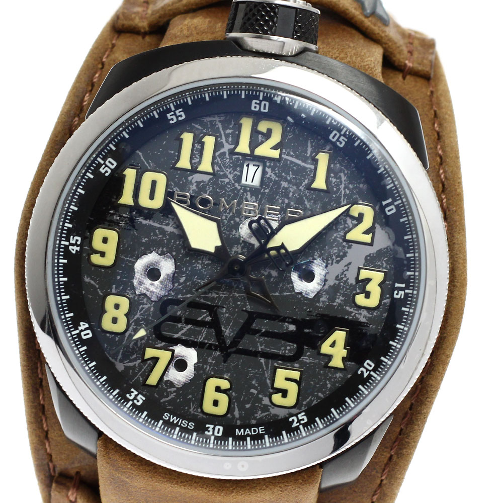 ボンバーグ BOMBERG BS45H3SP.VPI-1.3 BOLT-68 パイロットヴィンテージ デイト クォーツ メンズ 箱・保証書付き_881562【中古】