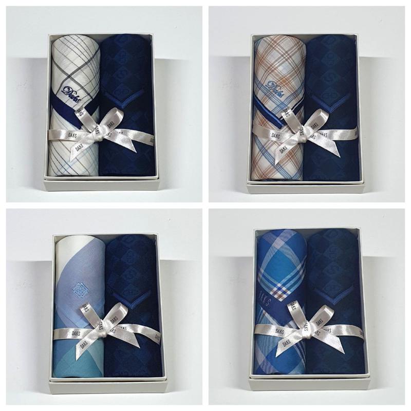 男性先染めハンカチ2枚セットDAKS2503