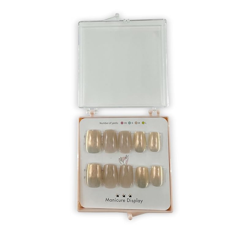 SIFASHION 30枚セット クリスタル キャッツ アイ で甘美なスタイル 短い方形のネイルチップ