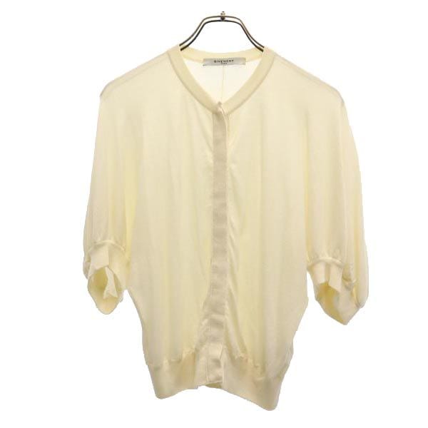 半袖 ニット カーディガン XS ホワイト系 レディース