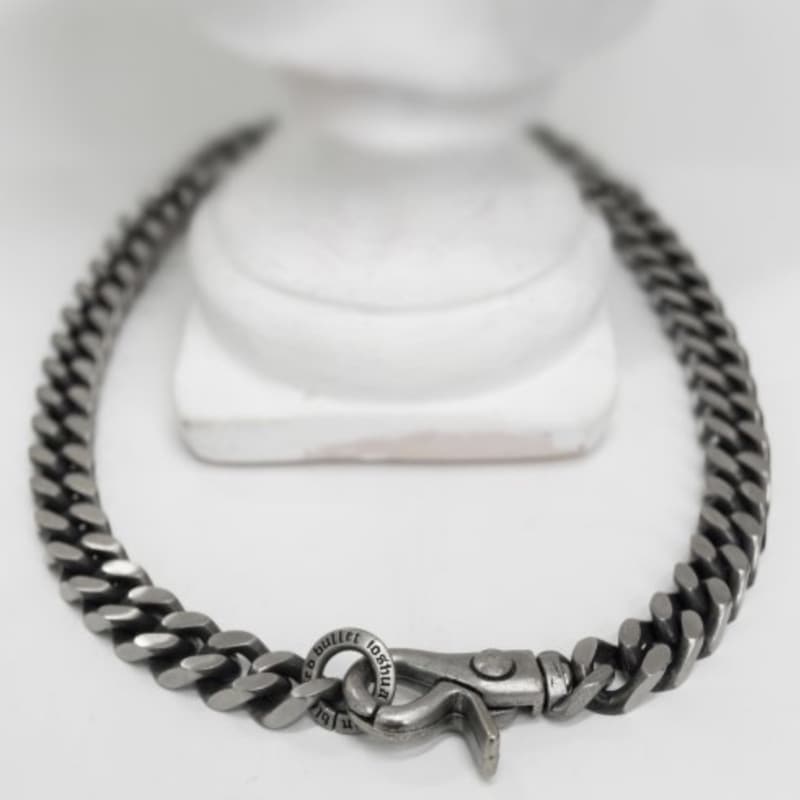 韓国公式ブランド black line bold chain necklace_blacksilver_6mm/8mm/11mm はネックレス