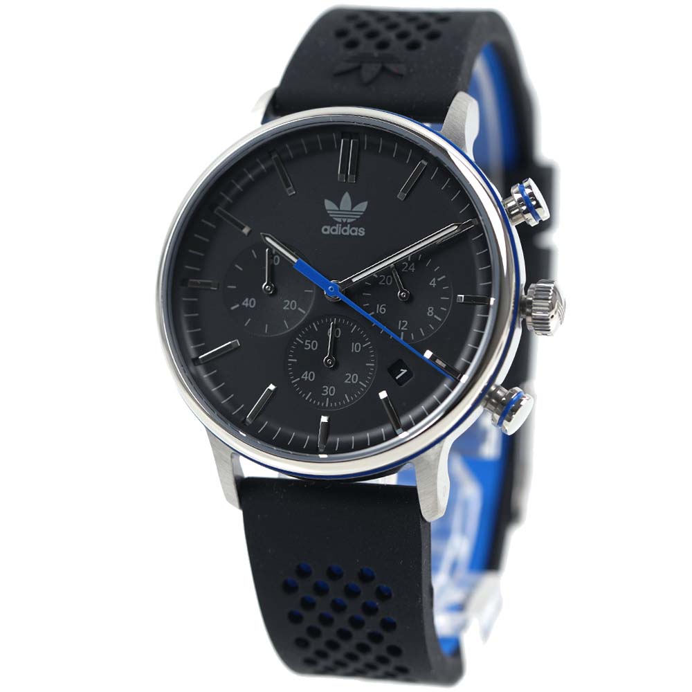 アディダス 腕時計 ユニセックス クロノグラフ 日付カレンダー メンズ レディース adidas CODE ONE CHRONO ブラック シリコンベルト AOSY22016