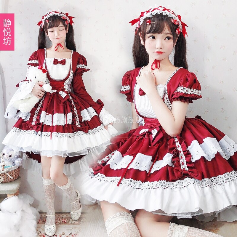 原创 哥特风cosplay女装萝莉塔女仆装女装燕尾服洋装万圣节女佣装