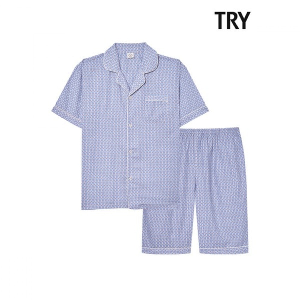[TRY] メンズ半袖レーヨンパジャマ J17