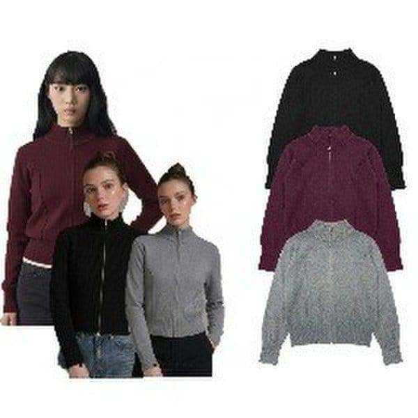 女性ハイネックジップアップカーディガン 10540-140-865-37AB-SH