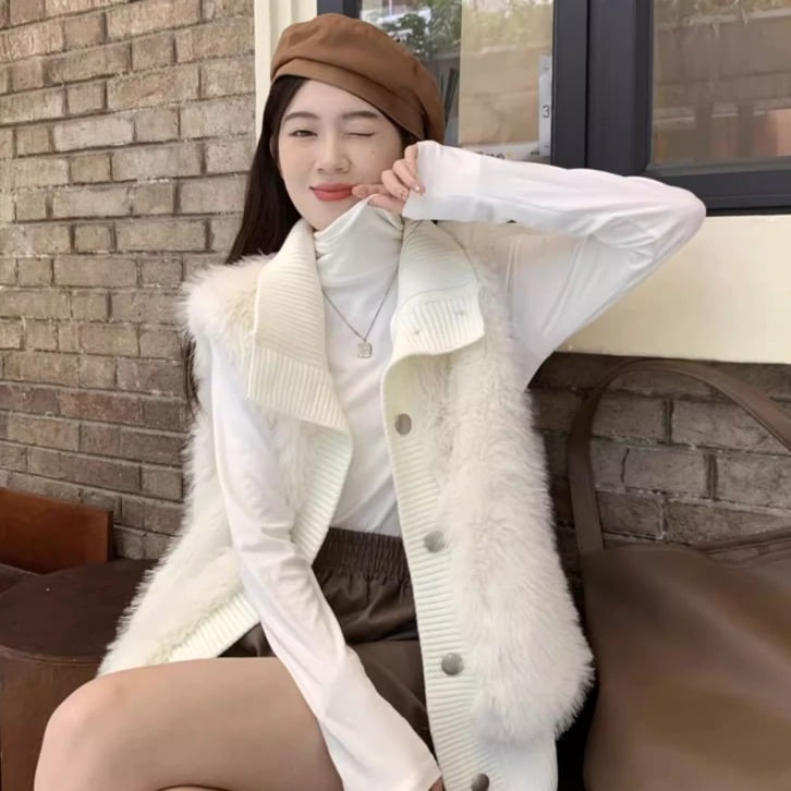 トップス アウター ベスト ノースリーブ ハイネック もこもこ モコモコ ふわふわ 大人可愛い きれいめ カジュアル 大人 上品 おしゃれ お洒落 大人女子 ラブリー キュート ガーリー 秋 冬