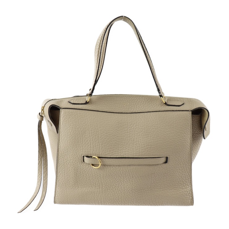 CELINE セリーヌ ハンドバッグ 176203 スモール リングバッグ Ring Small レザー ベージュ系 ゴールド金具 本物保証 中古