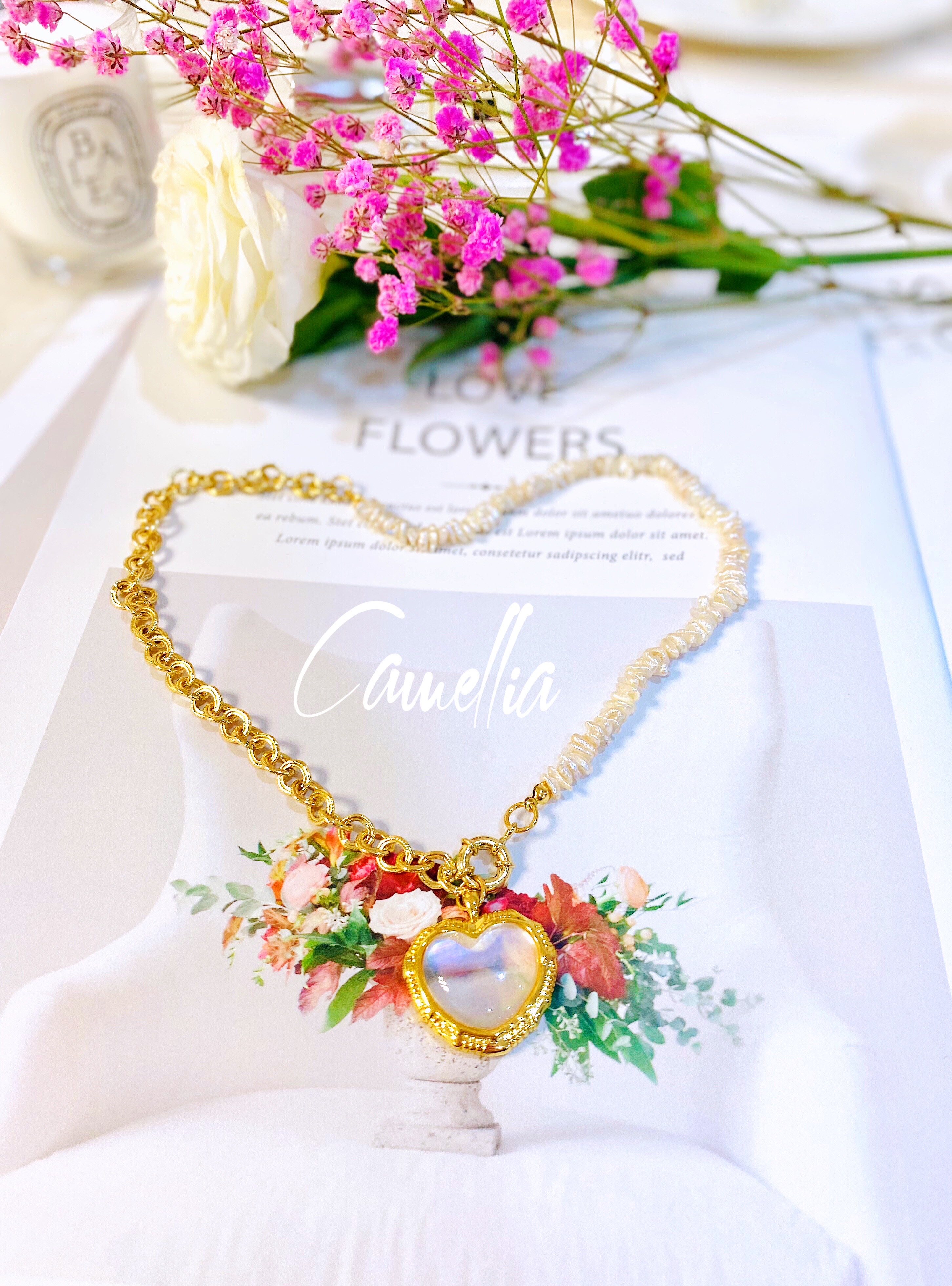 ヴィンテージパッチワーク鎖骨ネックレス