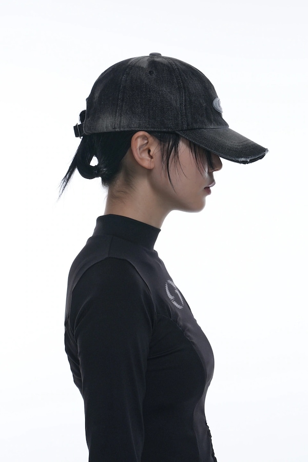 【GRAILZ】DENIM OVAL LOGO CAP [正規品] [関税・送料込み] 韓国 GRAILZ】DENIM OVAL LOGO CAP [BLACK] (GRAILZ/キャップ