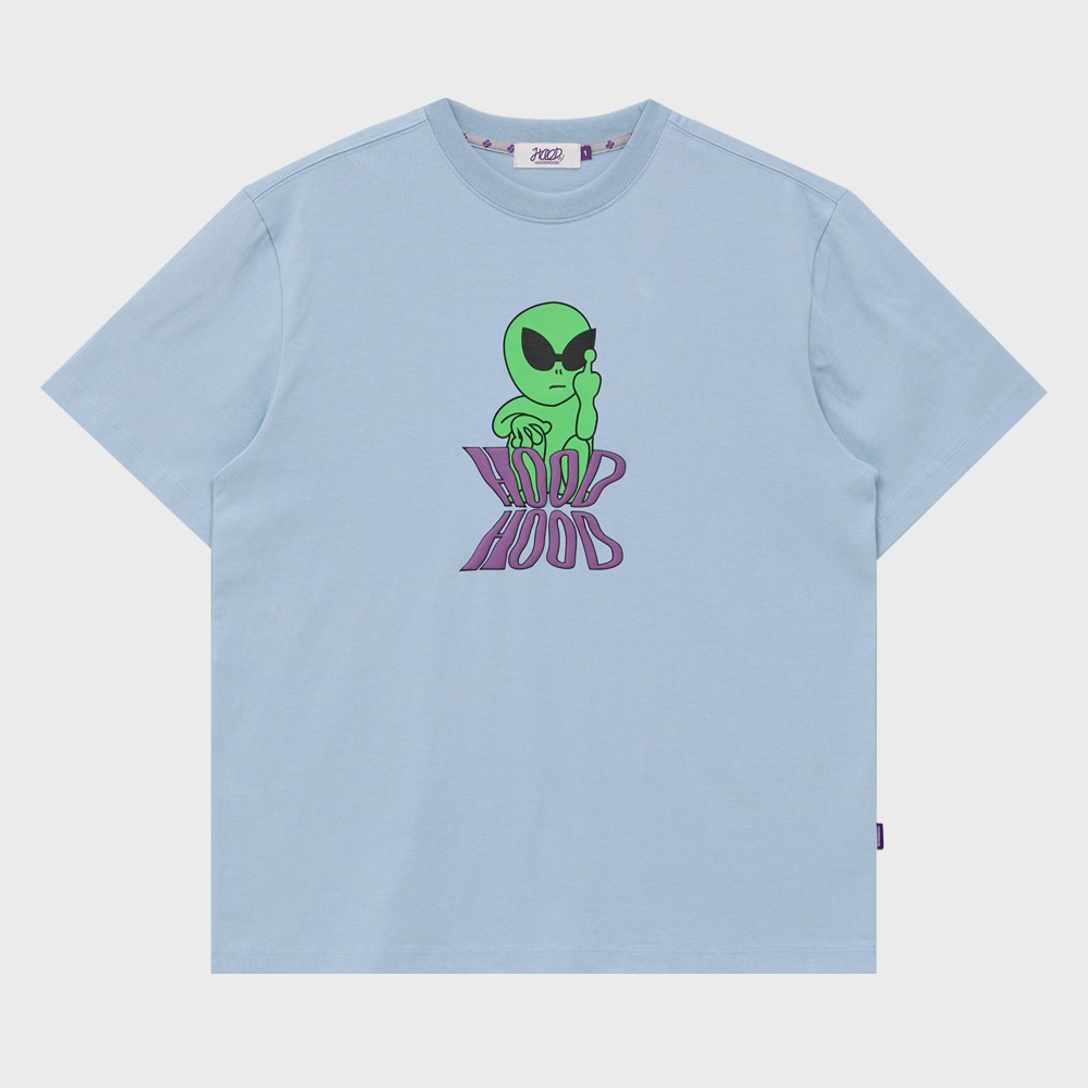 Alien graphic half sleeve tshirts SKYBLUE