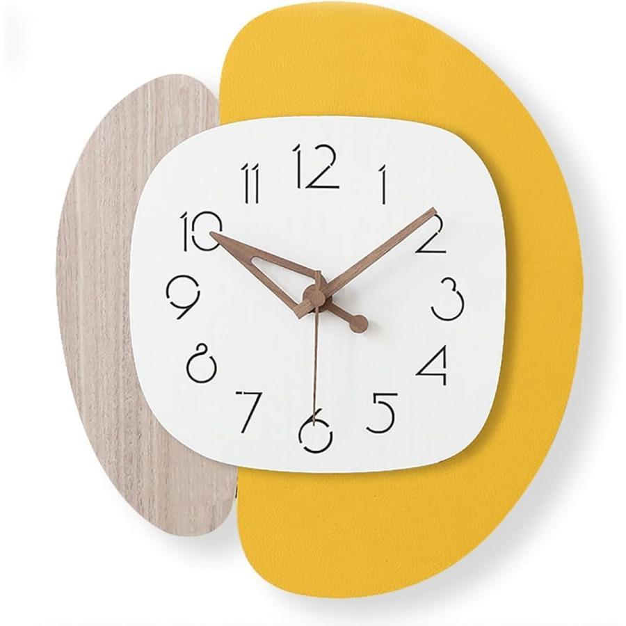 掛け時計 ファッション 木製 石の模様 魚の形 ト 温かい雰囲気 創造性の感覚 北欧スタイル オフィス リビングルーム 寝室 飾る 35*32cm 壁時計