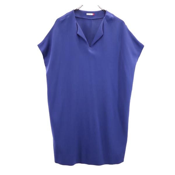 スタジオ 日本製 ノースリーブ ワンピース ブルー系 レディース