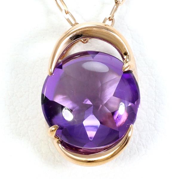 スタージュエリー K10PG ネックレス アメジスト 約44cm ジュエリー 中古