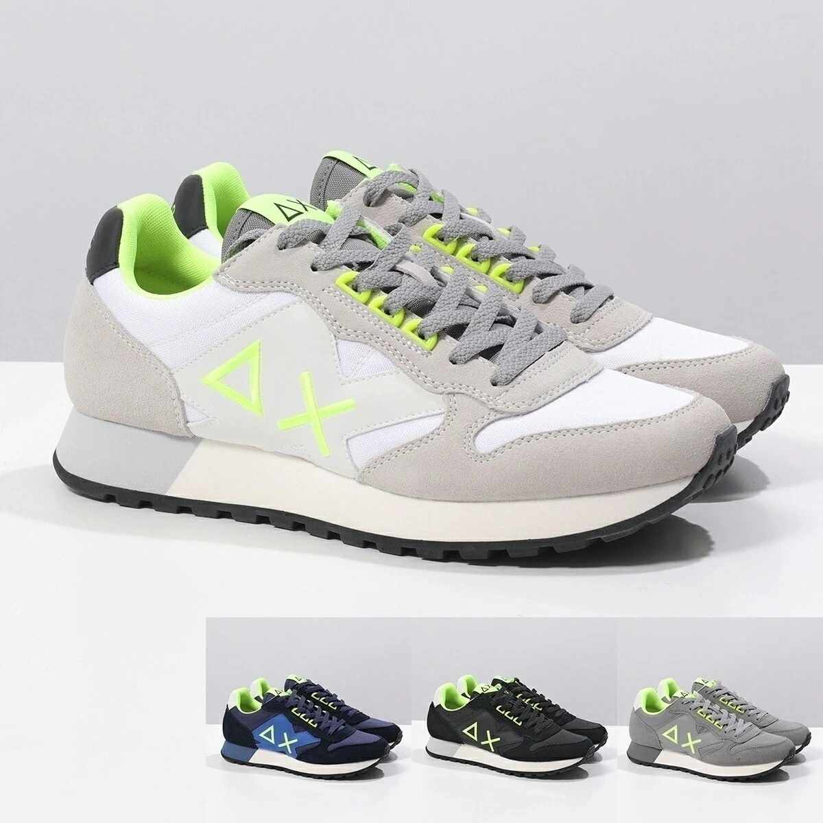 SUN68 サンシックスティーエイト スニーカー JAKI FLUO ジャキ Z44115 メンズ ローカット ネオン ロゴ スウェード ナイロン 軽量 シューズ 靴 カラー4色