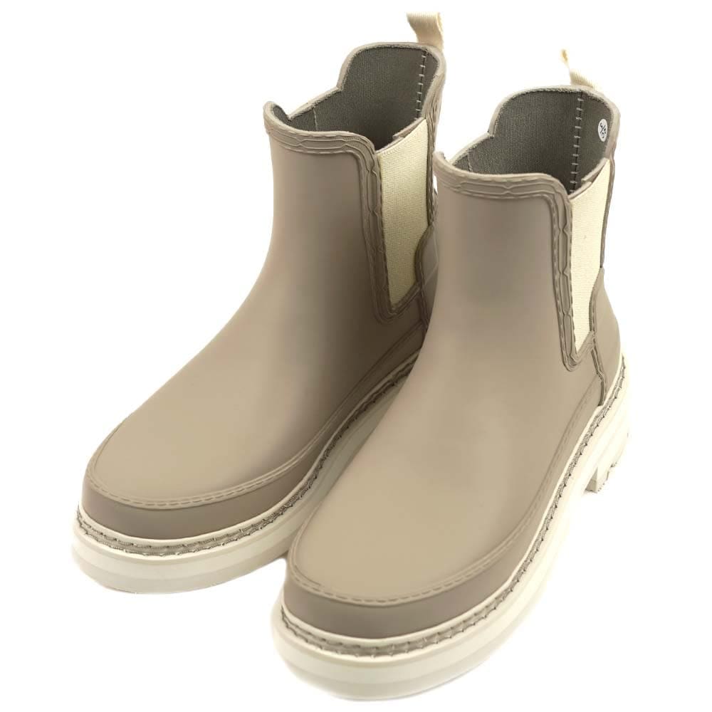 ハンター リファインド スティッチ ディテール チェルシー ブーツ レイン ブーツ レディース 長靴 雨 ベージュ系 Skkiming Stone HUNTER WFS2100RMA-SKW