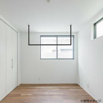 森田アルミ工業 天井付け物干し kacu（カク） ブラック KAC146U-BK