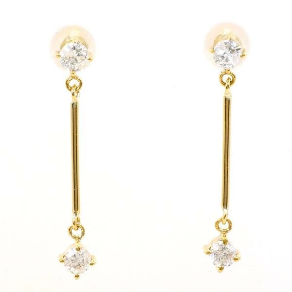 K18 18金 YG イエローゴールド ピアス ダイヤ 0.25 ×2 ジュエリー 中古