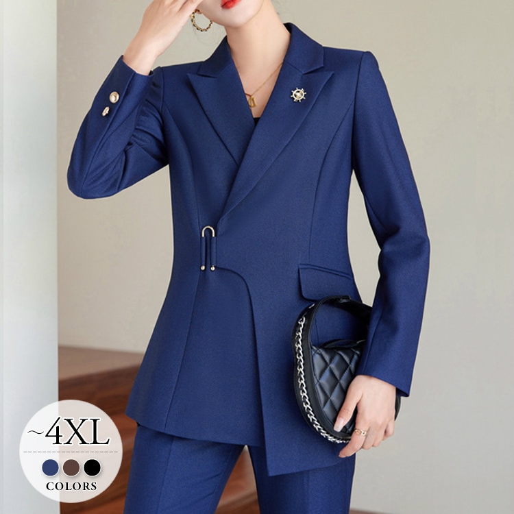 結婚式 ブラウン 入園式 パーティー 披露宴 お呼ばれ スーツセット 代 代 スタイルアップ 卒園式 入学式 パンツスーツ レディース ネイビー スリムパンツ ブラック 同窓会