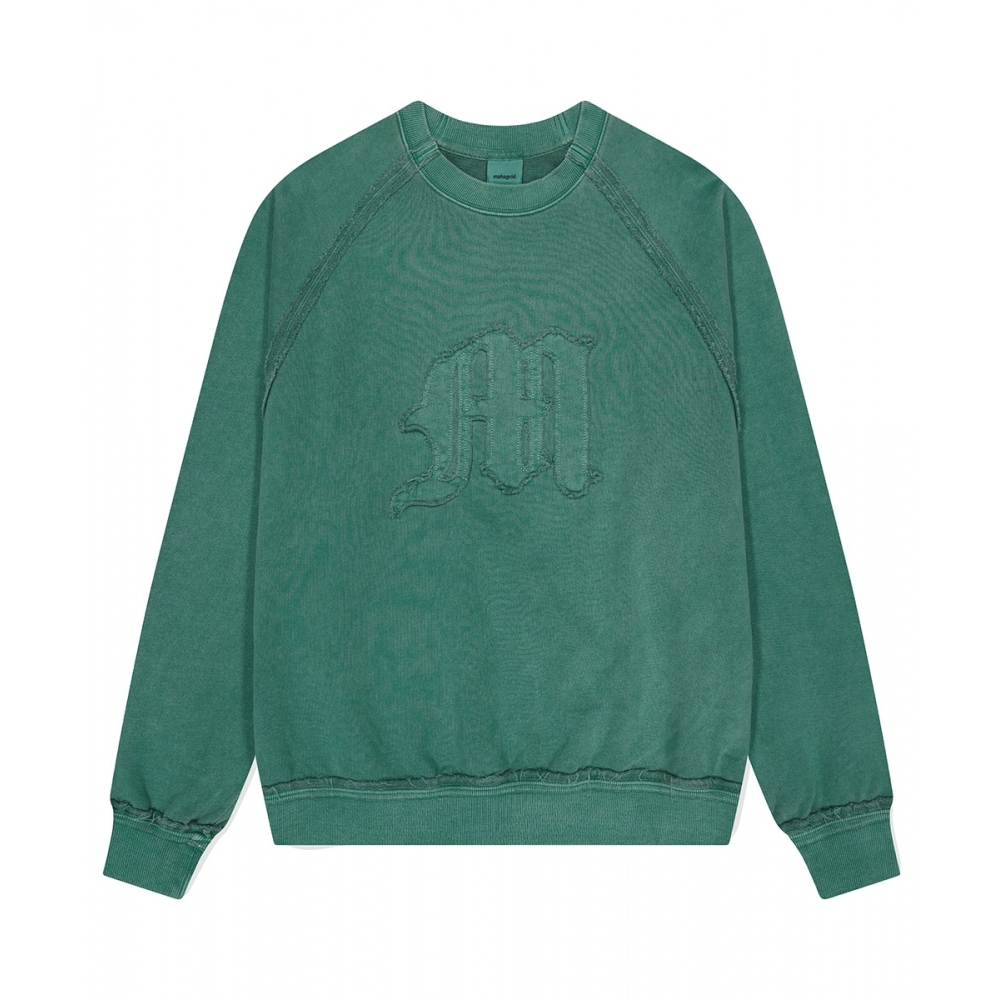マハグリッドローカット M ロゴピグメントスウェットシャツグリーン (MG2DFMM458A)
