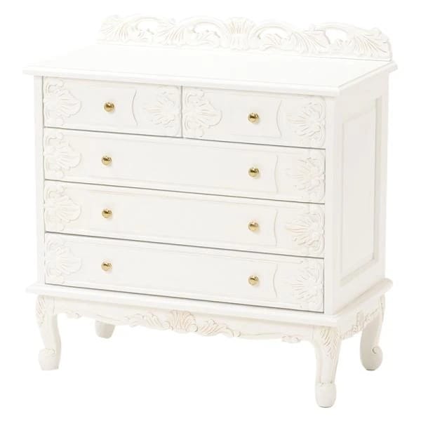 チェスト タンス ローチェスト 木製 たんす 白 洋服タンス おしゃれ 引き出し 収納 リビングチェスト 完成品 収納家具 収納チェスト アンティーク クラシカル