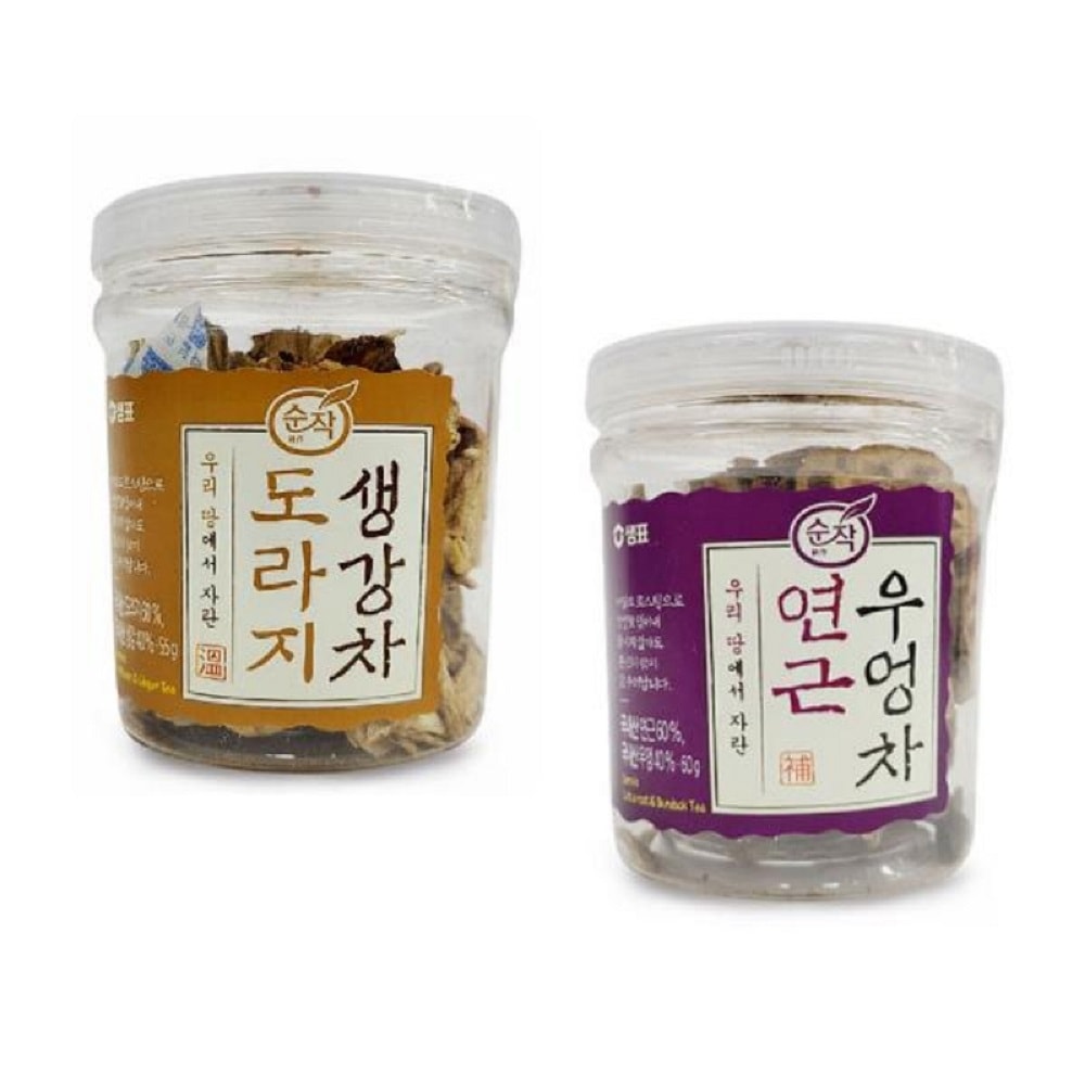 韓国-K MEAL-韓国産 原物 マイルド ロースト キキョウ生姜茶55g+レンコンゴボウ茶60g