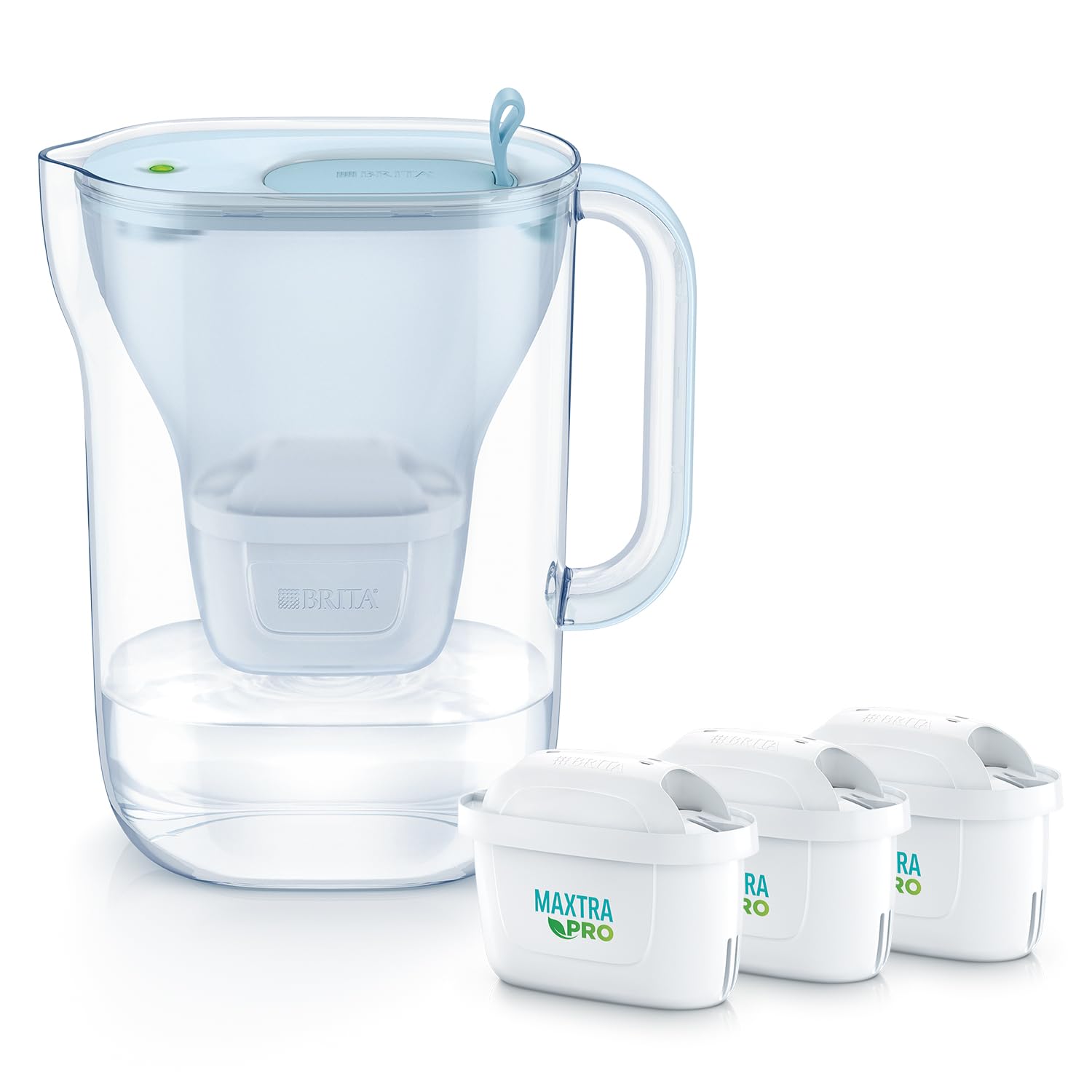 ブリタ 浄水器 ポット型 PFOS/PFOA除去試験済 ろ過水容量:1.26L(全容量:2.4L) 【日本正規品】スタイル エコ パウダーブルー マクストラプロ ピュアパフォーマンス カートリッジ 3