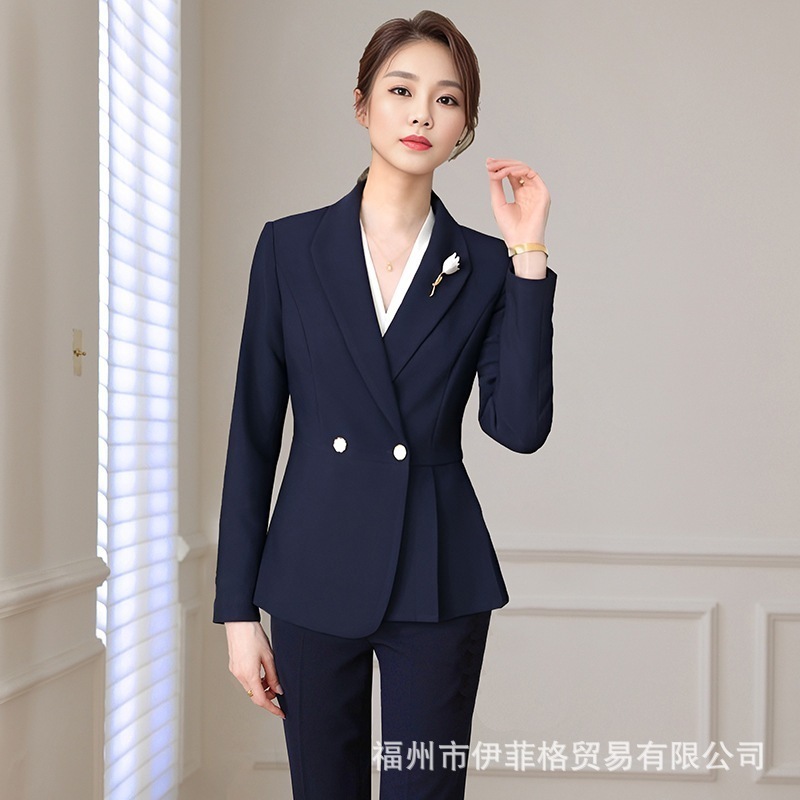 ビジネス服装レディーススーツデザイン気質ファッショナブルな女性春秋スーツジャケットビジネス公務員作業服