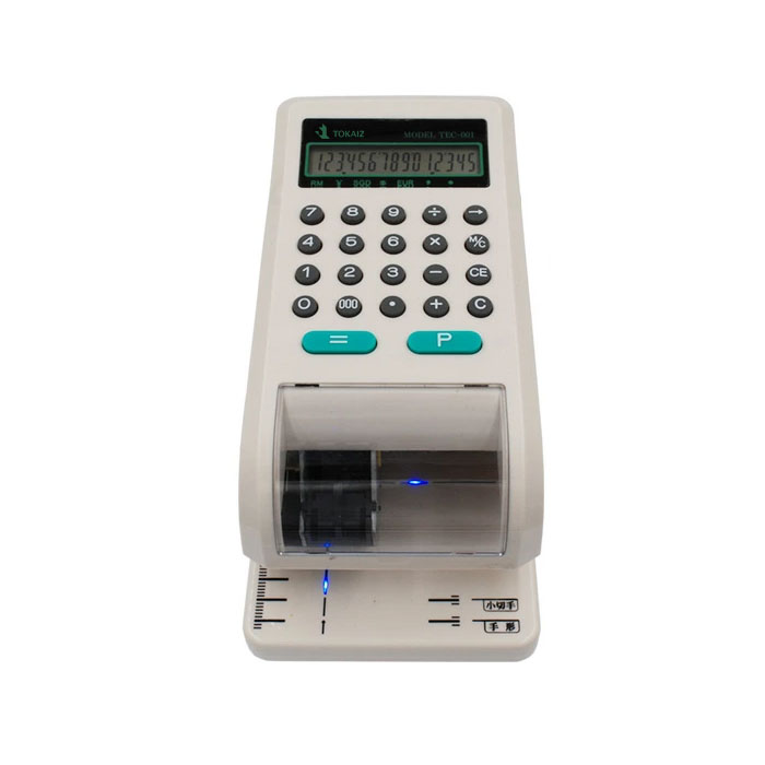 TOKAIZ 電子チェックライター 15桁 LEDランプで印字をガイド！ 小切手&手形対応 電子式 チェックライタ コンパクトサイズ 日本メーカー 安心一年保証 TEC-001 送料無料 1年保証