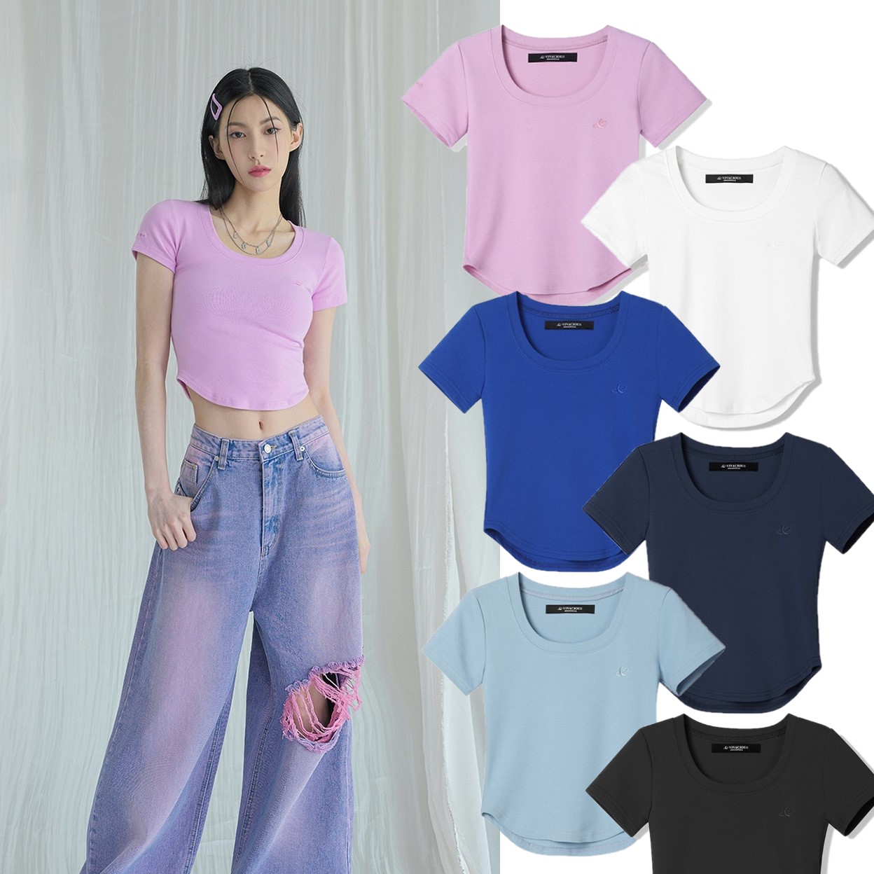 [2種選択購入] candy T-shirt - 8COL 韓国人気スタイル