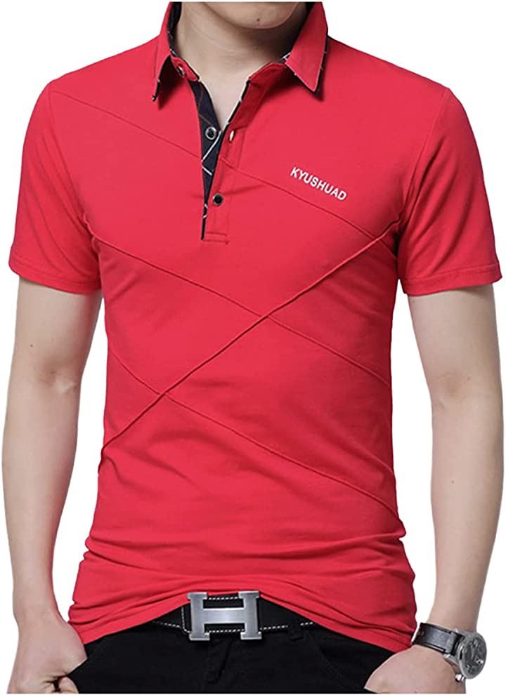 ポロシャツ メンズ 半袖シャツ トップス( レッド, XL)