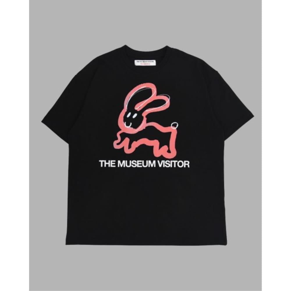 THE MUSEUM VISITOR RABBIT PRINTED TSHIRTS BLACK 08801