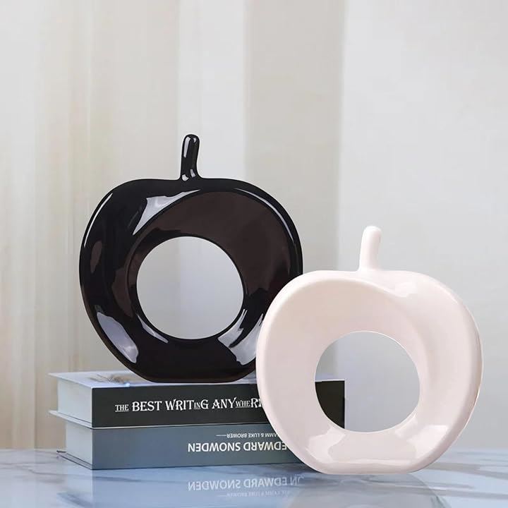 アップルアーチ カラーセレクション 全8カラー セラミックプレート 北欧インテリア( ブラック&ホワイト)