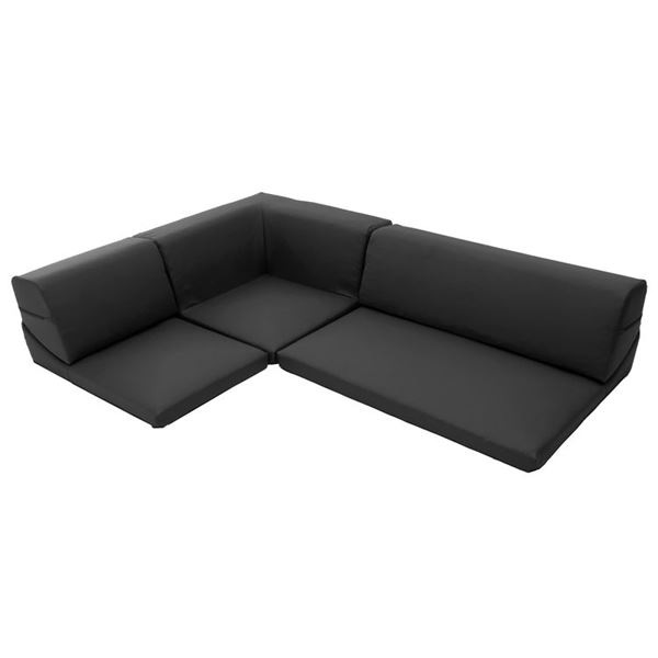 コーナーソファー 3点セット (1人掛け＋2人掛け＋コーナーソファ PVC ブラック) 2P：幅98cm ウレタンフォーム 日本製