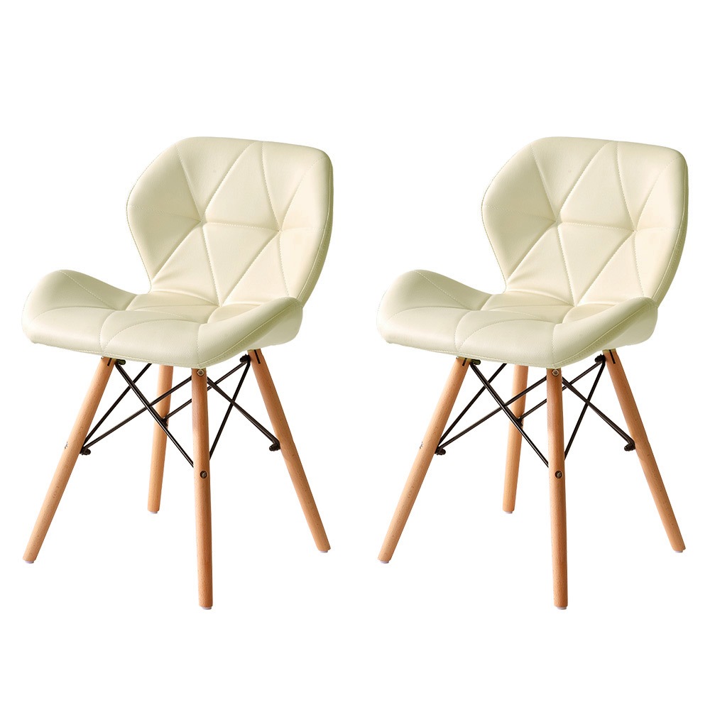 【国内発送】625 イームズチェアー ダイニングチェア クッション PU 正規品　レーダーチェア 北欧 リプロダクト【アイボリー4脚】