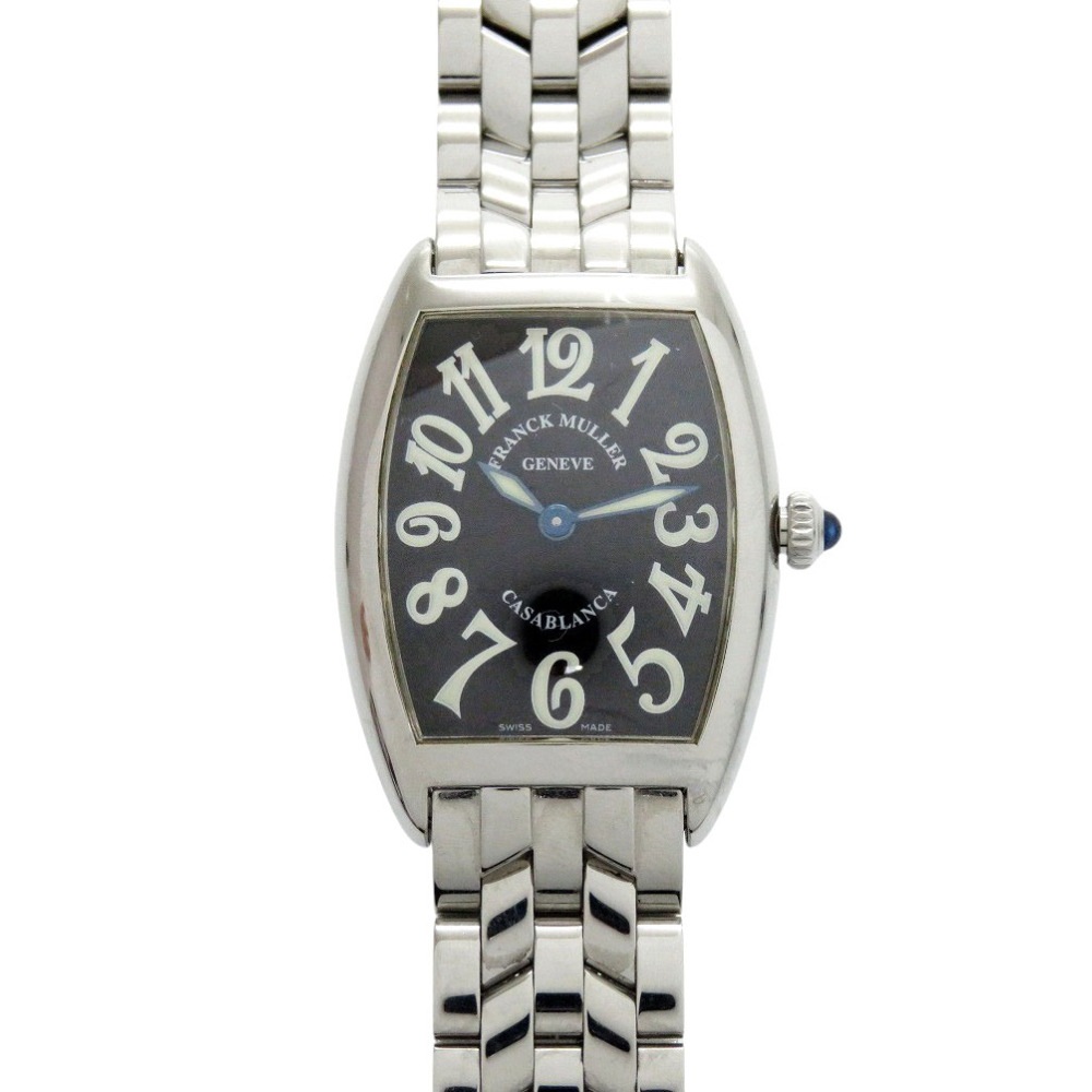 美品 クオーツ カサブランカ 1752QZ 腕時計 ステンレススチール ブラック 1098【中古】 レディース