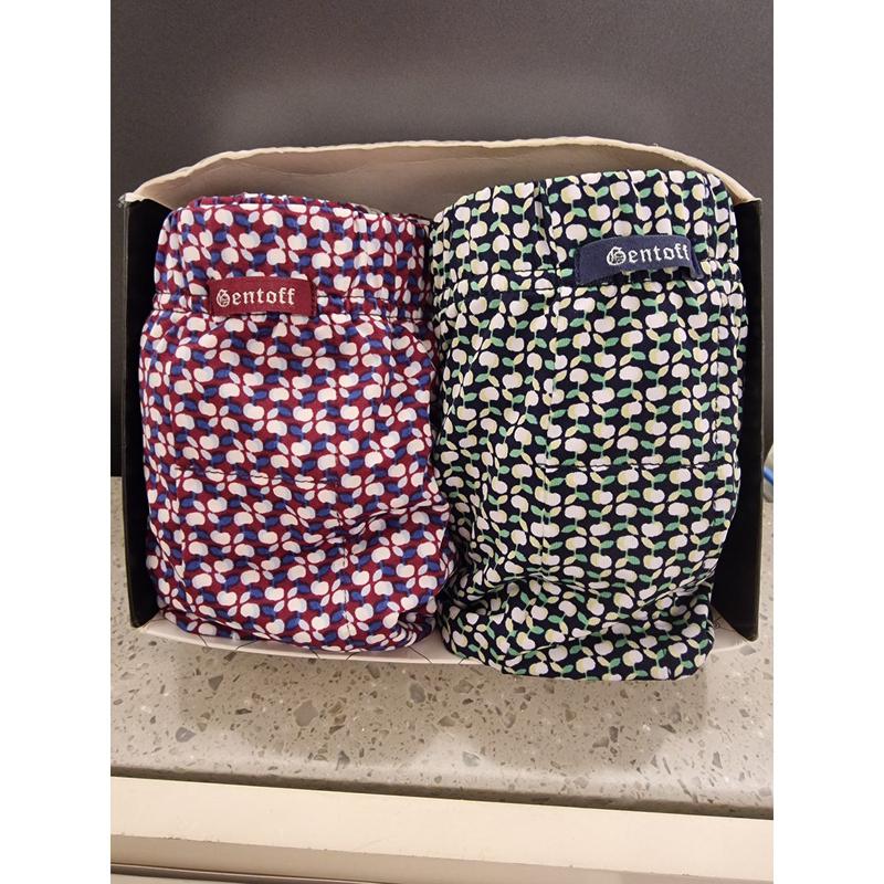 ボルトロン素材 快適なポリウレタン混紡 コンフォートタイプ 熱帯フルーツプリント 男性パンツ 2枚セット (PT2002C)