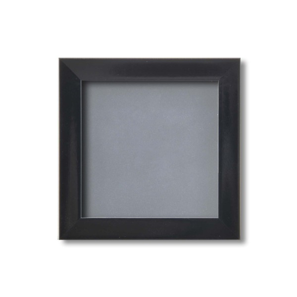 ピンバッチ缶バッチを飾れる額壁掛けスタンド付 紫外線やほこりや劣化から防ぐ 130角（156156mm） ブラック