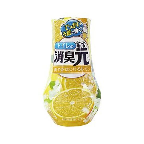 （まとめ）小林製薬 トイレの消臭元爽やかはじけるレモン 400ml 1セット（3個）(×10セット)