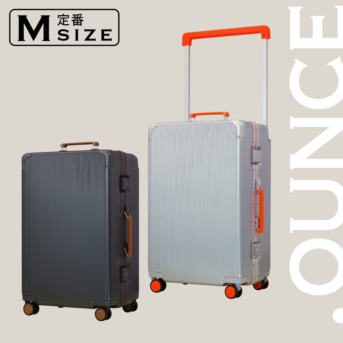 スーツケース アルミフレーム ワイドハンドル 軽量 耐衝撃 ビジネス 出張 キャリーケース キャリーバッグ 旅行バッグ かばん Mサイズ （3泊5泊） 【revel24】