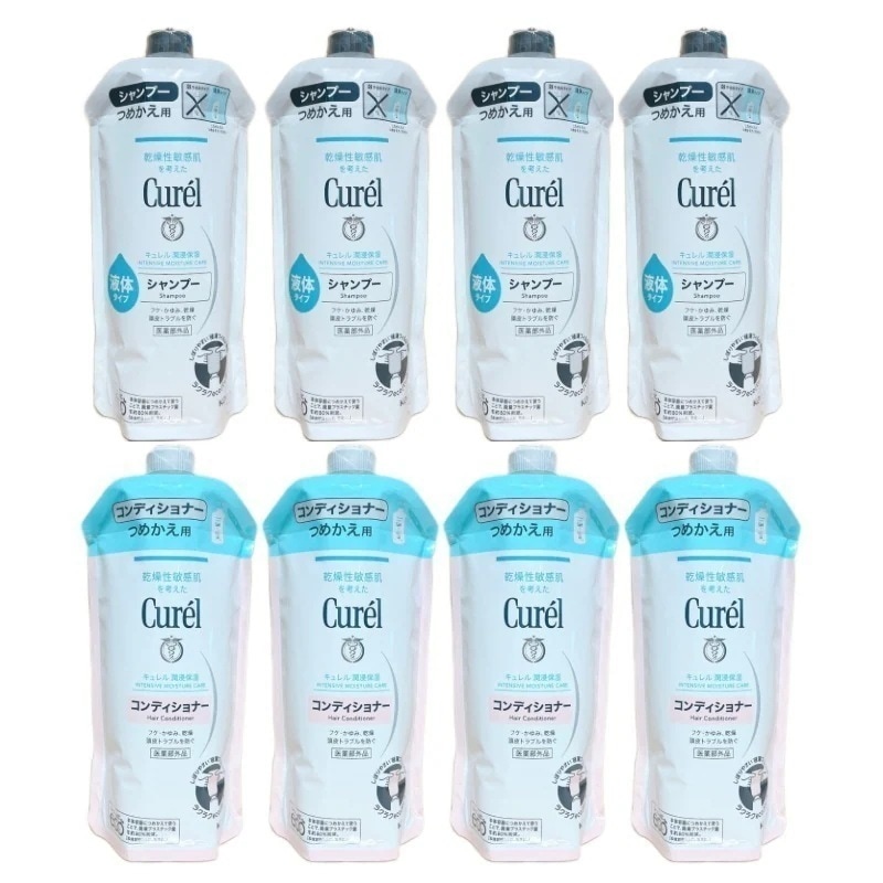 キュ レル シャンプーコンディショナー つめかえ用 340ml 各4個セット 花王 4,250円