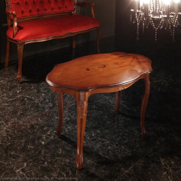 コーヒーテーブル センターテーブル ローテーブル リビングテーブル おしゃれ ヨーロピアン 木製 高級家具 象嵌 装飾 模様 イタリア製 輸入品 インポート