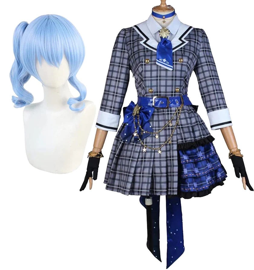 コスプレ衣装 星街すいせい ウィッグ付き YouTuber VTuber アニメハロウィン仮装 演出服 祝日 贈り物 クリスマス パーティー 文化祭 ハロウイーン