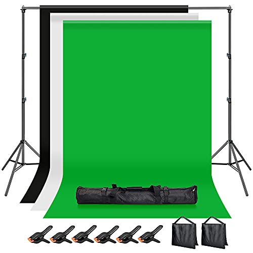 サイズ：背景スタンド200x300cm + 背景布 黒 白 緑 3枚 Hemmotop 写真撮影用 9,447円