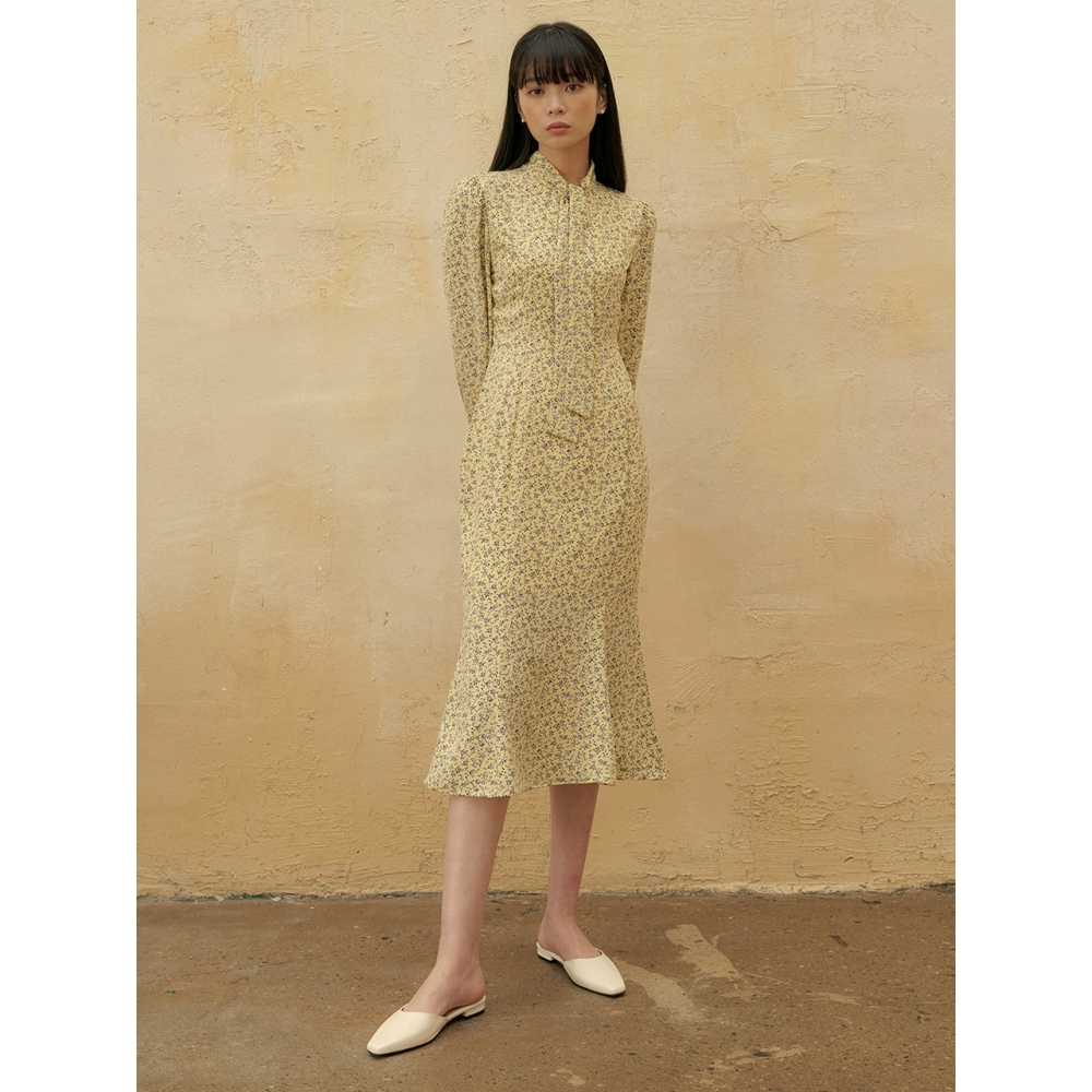 REORG FSTS リボンフラワーパターン ロングオプス イエロー