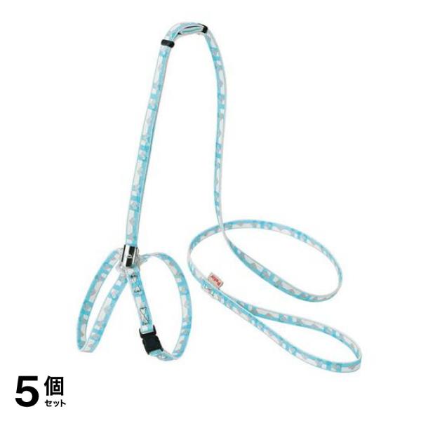ペティオ 猫用 CAT HARNESS(キャットハーネス) チェックハーネスリード ブルー 1本入 (W55953) 5個セット