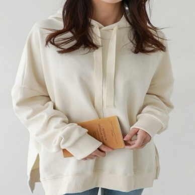 ゆったり パーカー サイドスリット オーバーサイズ フーディー ロング丈 長袖 ワイド ガウチョ スリット フード付き 伸縮性 プルオーバー 厚手 かわいい シンプル カジュアル おしゃれ こなれ感
