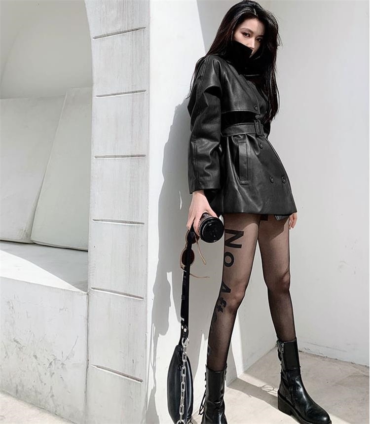 INSスタイル 新品 秋 冬 スリム 中長セクション ダブルボタン ラペル ジャケ