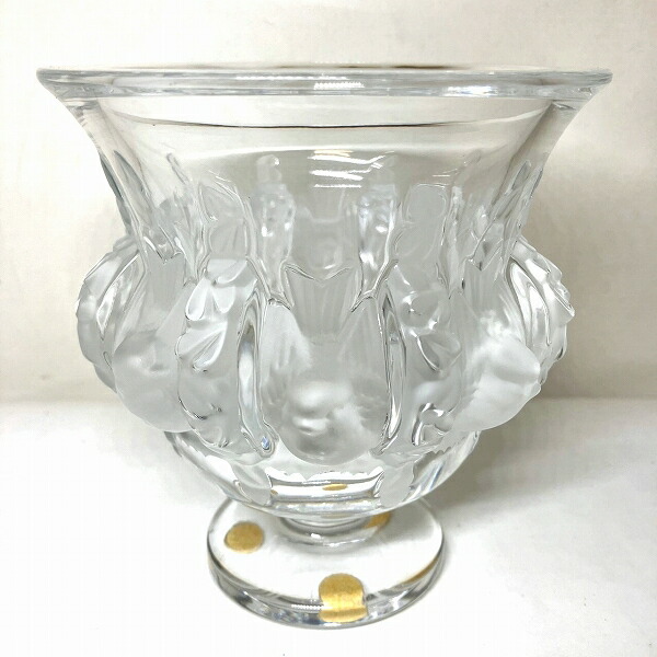 ラリック ダンピエール スズメ 花瓶 フラワーベース 置物 オブジェ【中古】